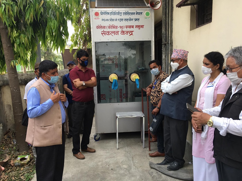 कोरोना परीक्षण बुथ हस्तान्तरण