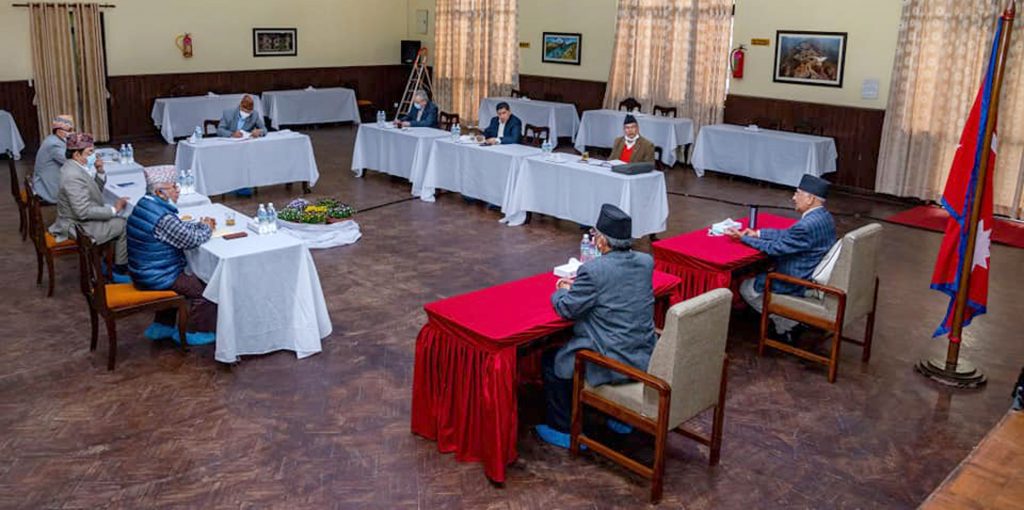 बालुवाटारमा कोरोना फैलिएपछि नेकपा बैठक स्थगित