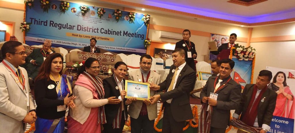 लायन्स क्लब अफ विराटनगर सिटीका अध्यक्ष पोखरेललाई सम्मान