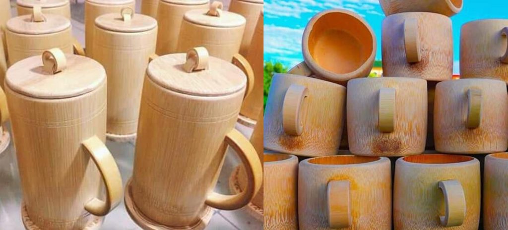 बाँसबाट सुन्दर भाँडाकुँडा बनाउँदै युवाहरु