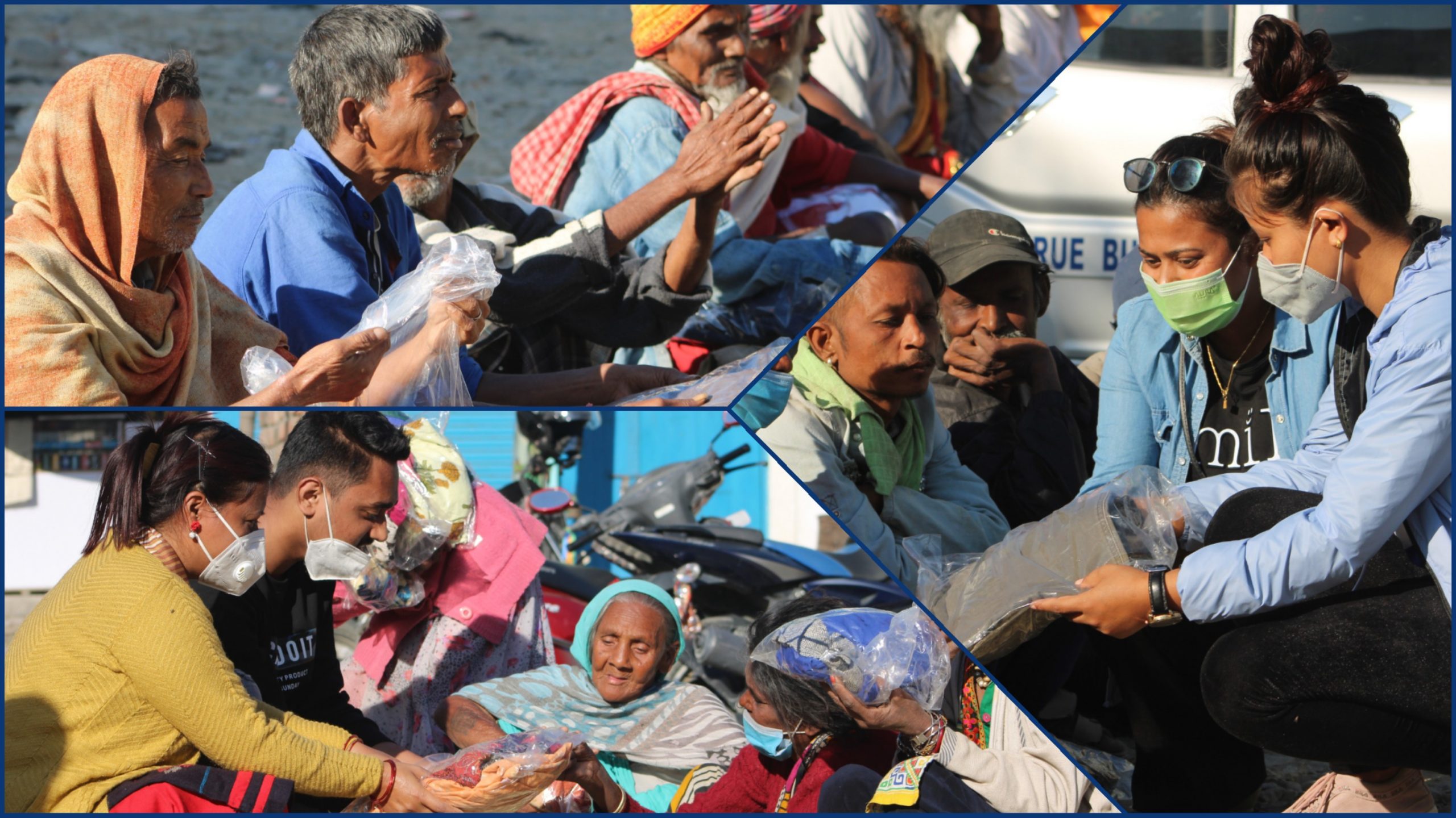 न्यानो लत्ताकपडा वितरण गर्दै युवा