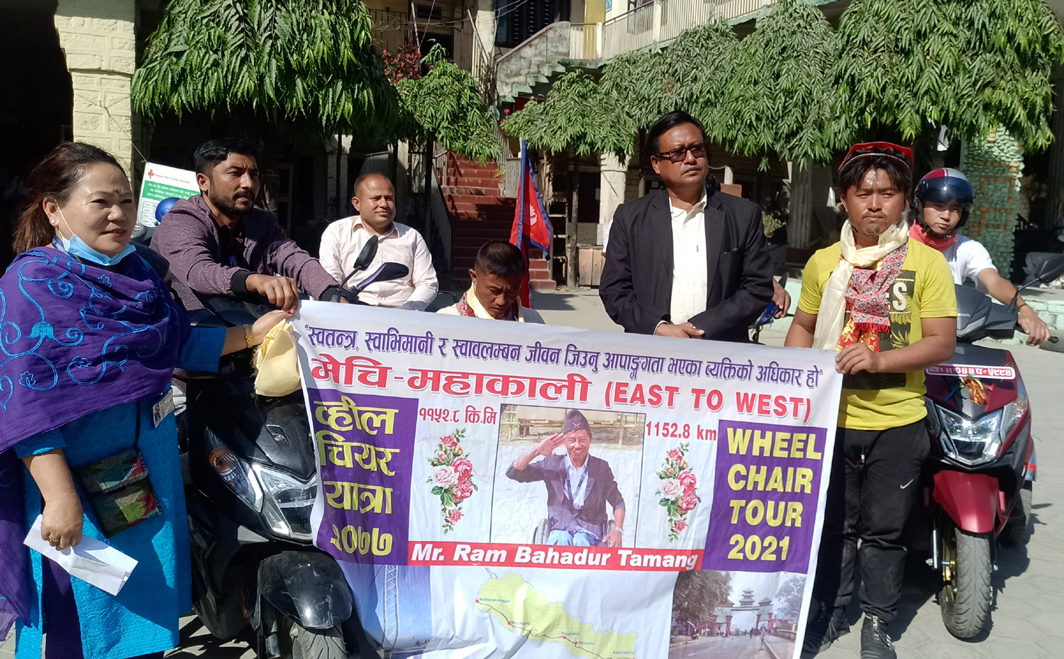 मेची काली यात्रामा निस्किएका तामाङलाई इटहरीमा स्वागत