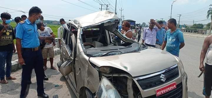 कार दुर्घटनामा बेलबारीकी महिलाको मृत्यु, तीन जना घाइते
