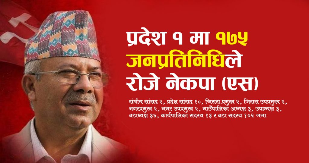 प्रदेश १ : १९४ जनप्रतिनिधिले रोजे नेकपा (एकीकृत समाजवादी)
