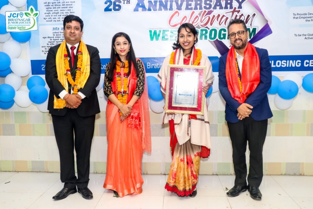 विराटनगर जुनियर जेसिजको २६ औं वार्षिकोत्सव, दिपा ओडारी सम्मानित