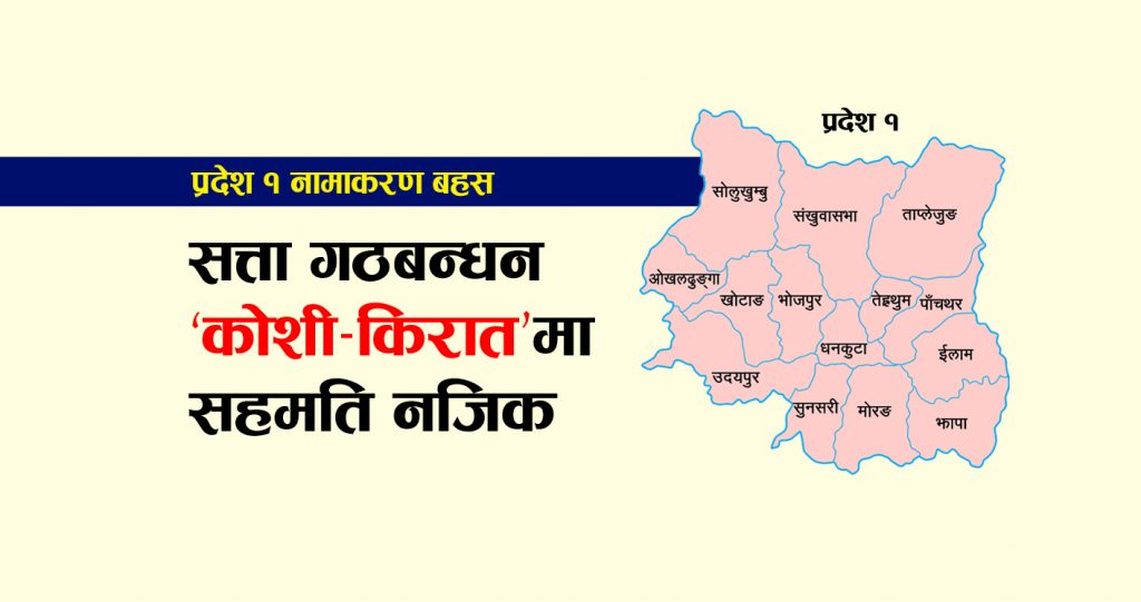 प्रदेश १ नामकरण बहस : सत्ता गठबन्धन ‘कोशी–किरात’मा सहमति नजिक