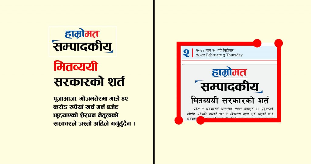 मितव्ययी सरकारको शर्त