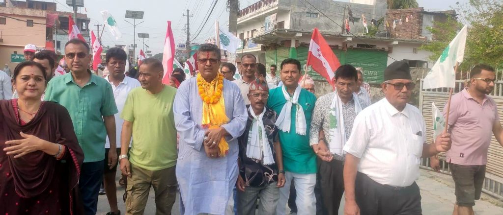 गठबन्धन भएपनि विराटनगरमा काँग्रेसको एकल चुनाबी अभियान