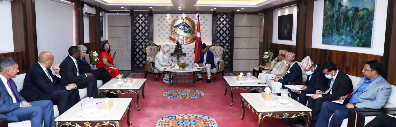 अमेरिकी सांसदहरूले गरे प्रधानमन्त्री देउवासँग शिष्टाचार भेट