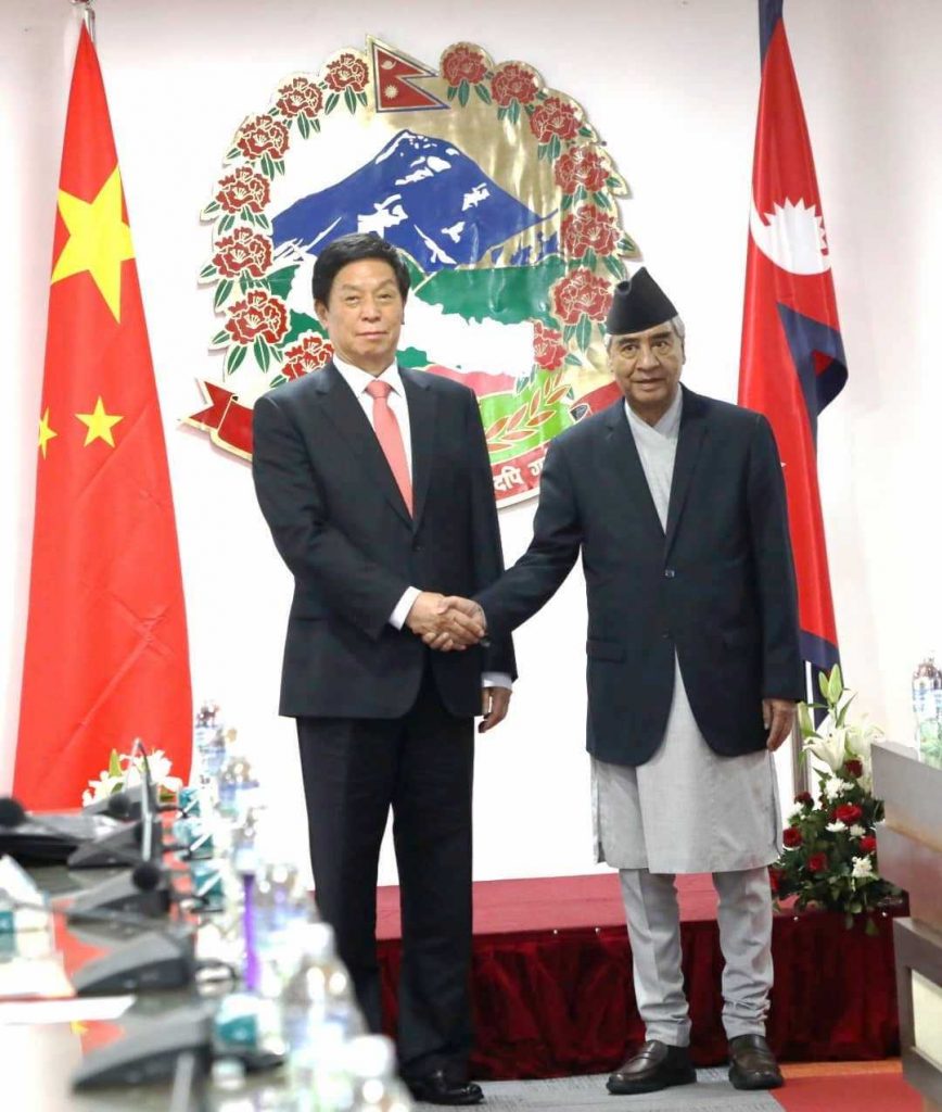 देउवा ओली र प्रचण्डलाई भेटे  चिनियाँ नेता चान्शुले