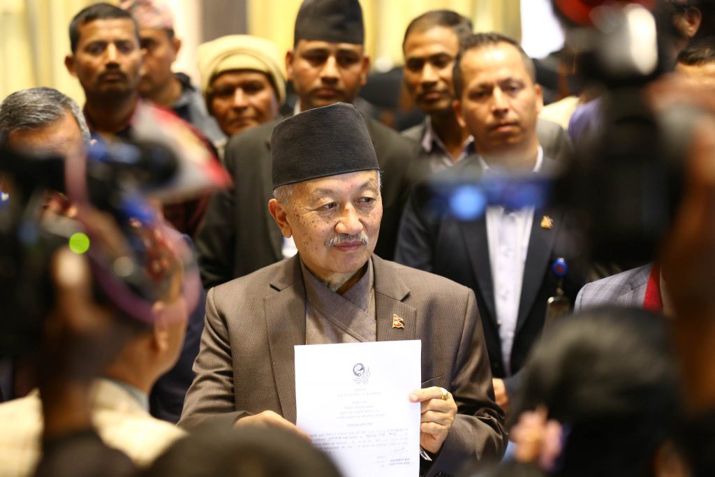 सुवास नेम्वाङले गरे राष्ट्रपति पदमा उम्मेदवारी दर्ता