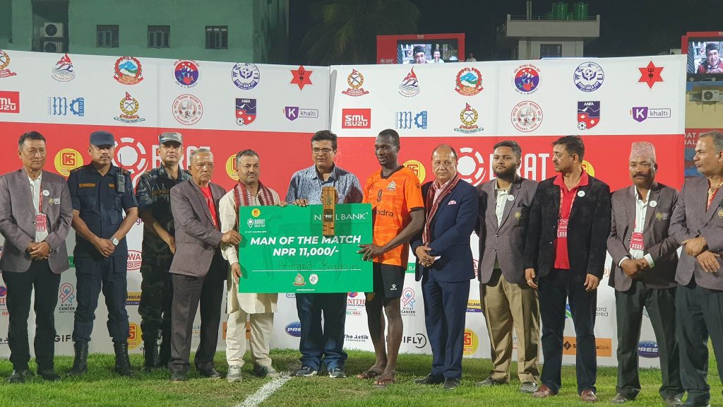 विराट गोल्डकप: भुटानलाई हराउँदै साविक बिजेता एपीएफ सेमिमा