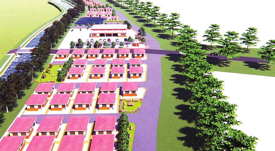 ओलीले शिलान्यास गरेको ‘सन्थाल बस्ती’ अलपत्र, निर्माण सुरु नहुदै ठेक्का रद्दको तयारी