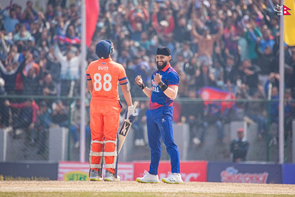 नेपालको सानदार बलिङ, नेदरल्याण्डलाई १३७ रनमा समेट्न सफल