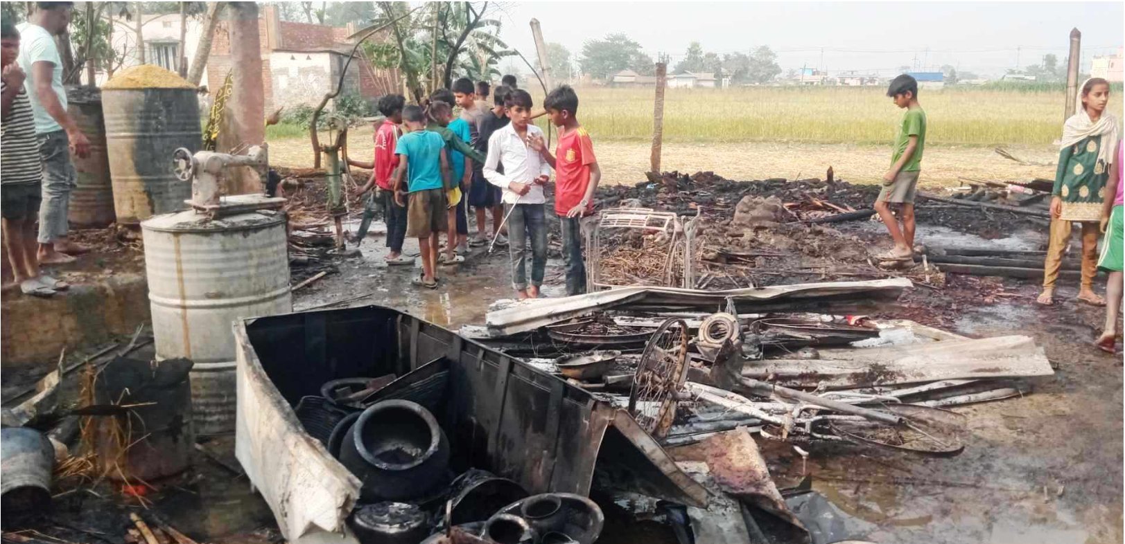 दुहबीमा भएको आगलागीमा चार घर जले