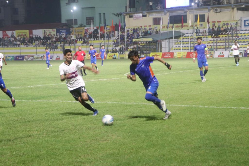 आठौं विराट गोल्डकप : थिम्पुलाई पराजित गर्दै घरेलु टिम सांग्रीला सेमिफाइनलमा