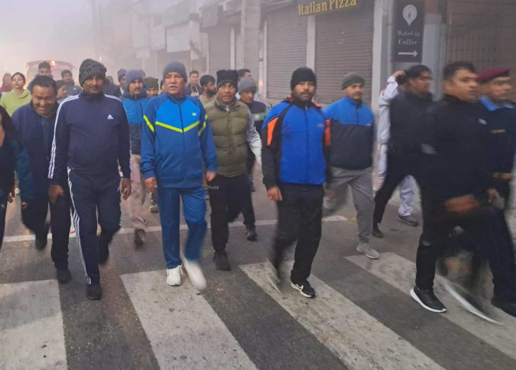 विराटनगरमा प्रचण्डको मर्निङवाक (तस्बिरहरू)