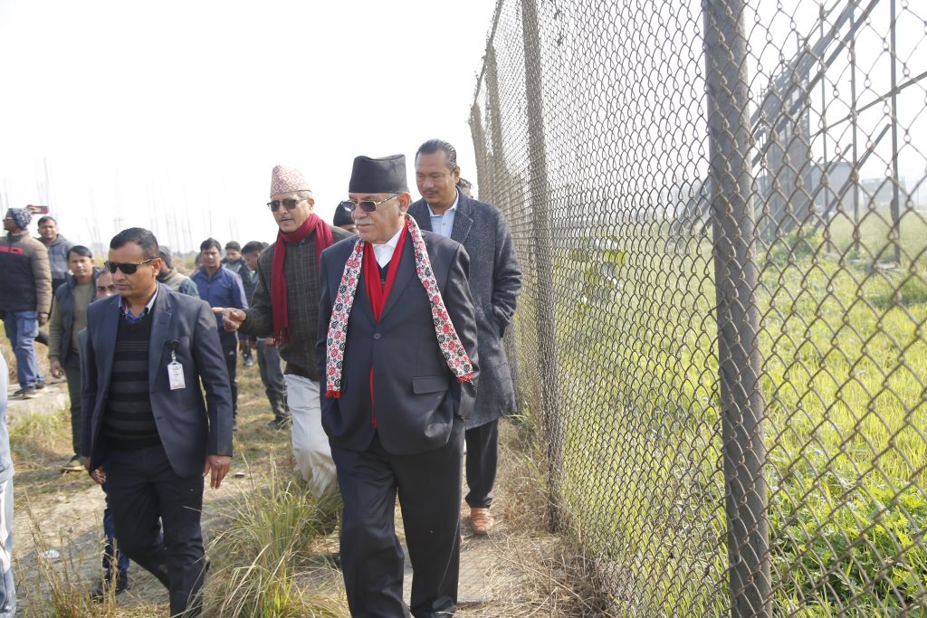 प्रचण्डले गरे गिरिजाप्रसाद कोइराला क्रिकेट रंगशालाको अनुगमन, छिटो निर्माण गर्न सरकारको ध्यानाकर्षण