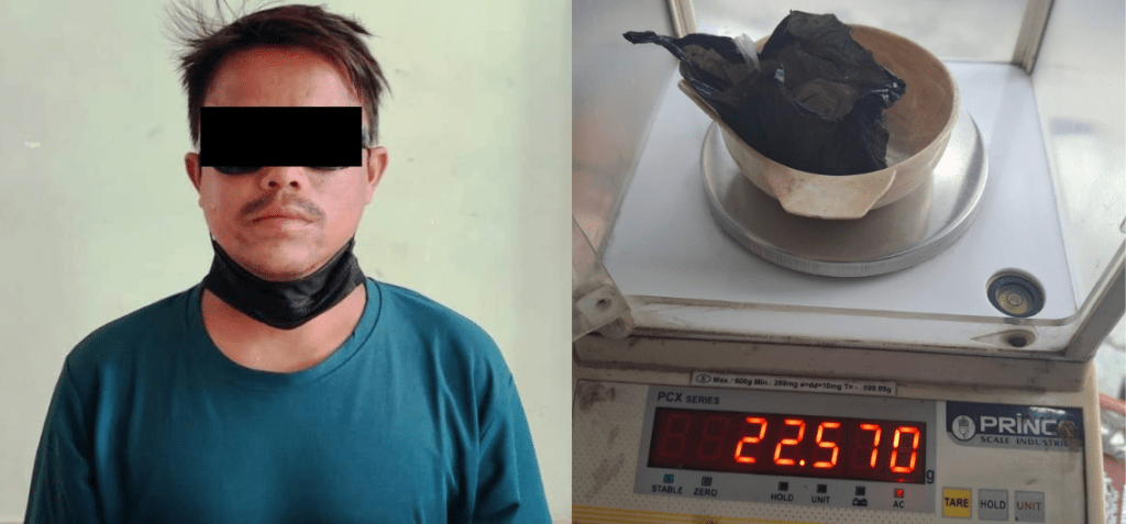 चिनीको झोलामा खैरो हिरोइन ल्याउने युवक पक्राउ