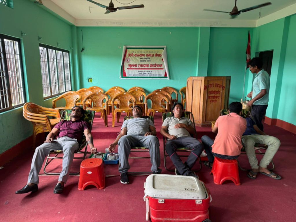 तेली कल्याण समाजद्धारा रक्तदान