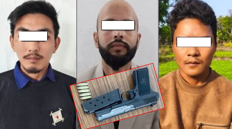 प्रहरीबाट लुटिएको दुई थान पेस्तोलसहित तीन जना पक्राउ