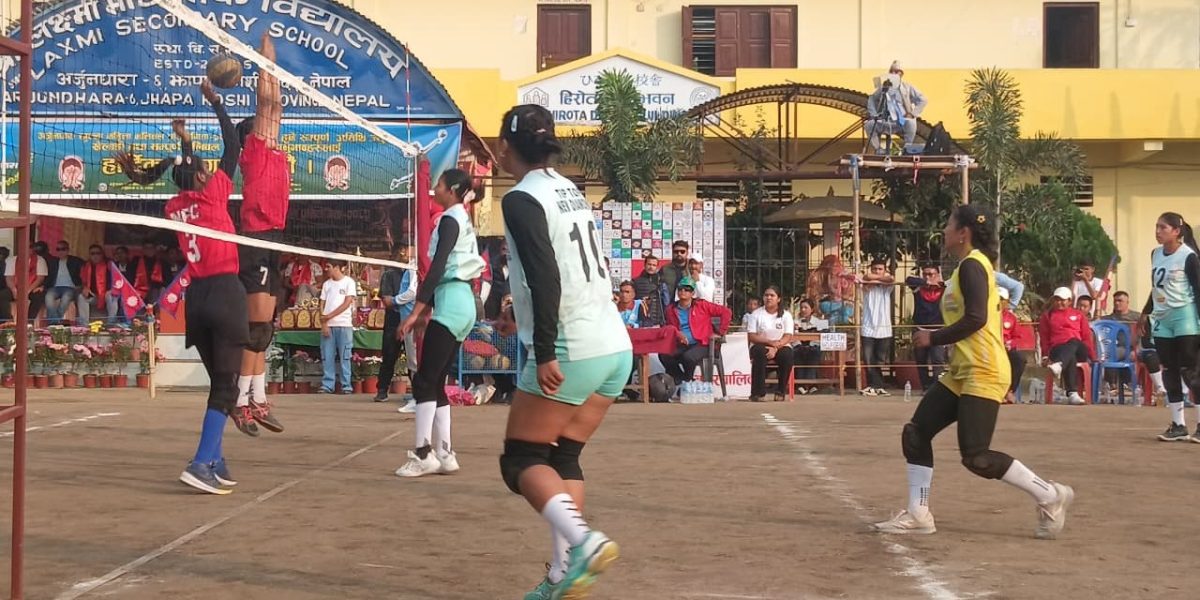 अर्जुनधारा महिला भलिबलमा पुलिसको जित