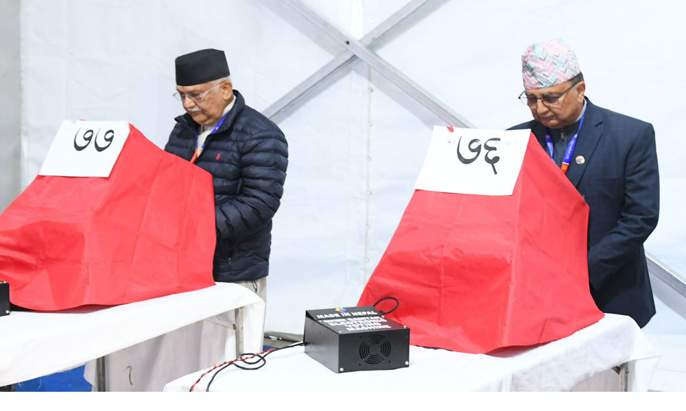 एमाले मतगणना अपडेटः ओलीेलाई ४८९ पोखरेललाई १७७ मत