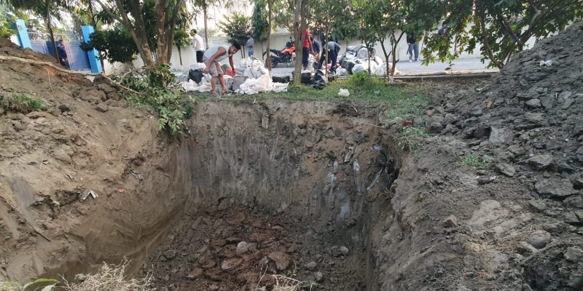 विराटनगरमा ५ हजार ५२७ किलो गाँजा खाल्डोमा पुरियो