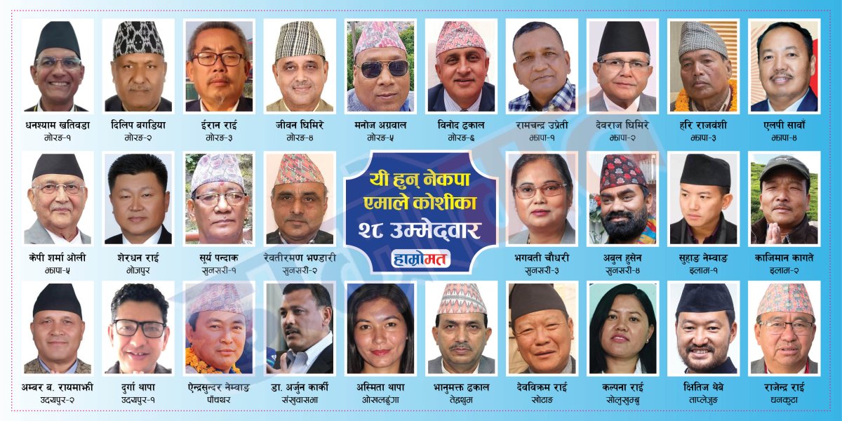 यी हुन् एमालेले टुंग्याएको कोशीका २८ उम्मेद्वार