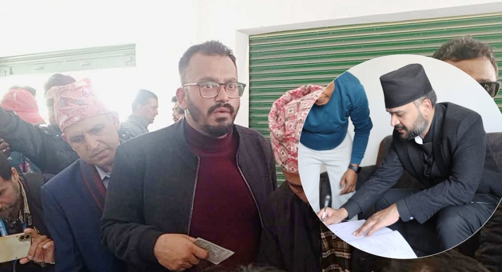 भद्रगोलका पाँडेको अगुवाइमा हिँडेका बालेनको उम्मेदवारी दर्तामा देखिएको ‘भद्रगोल’ !