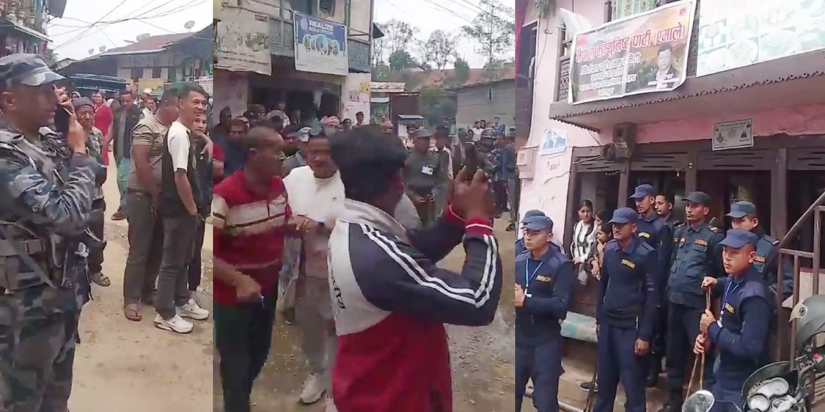 भोजपुरको दिङ्लामा एमाले कार्यालयमा पैसा बाँडेको भन्दै तनाव