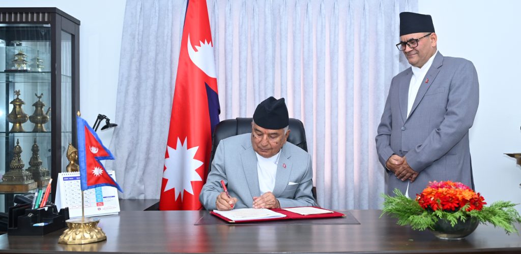 राष्ट्रपति पौडेलद्वारा निर्वाचन सम्बन्धी दुई विधेयक प्रमाणीकरण