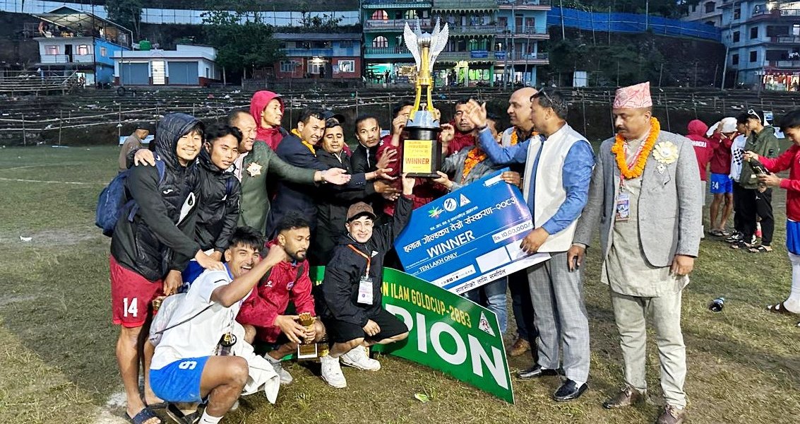 एनआरटीलाई हराउँदै मच्छिन्द्रलाई इलाम गोल्डकप उपाधि