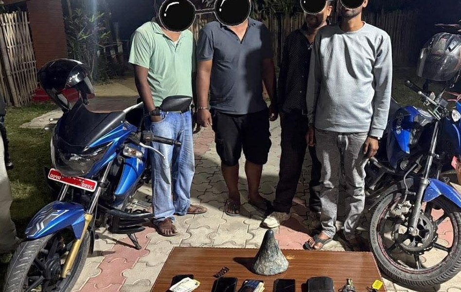 झापाबाट गैंडाको खाग लिएर आउँदै गरेका चार जना सुनसरीको बर्जुबाट पक्राउ