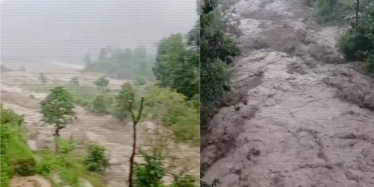 ओखलढुंगामा पहिरोको कहर : पक्की पुलमा क्षति, घर–गोठ बगाउँदा पशुचौपाया बेपत्ता