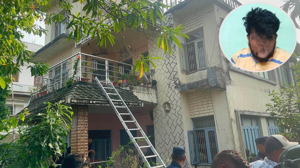 प्रहरीमाथि चक्कु प्रहार गरी कोठा थुन्ने युवकलाई समात्न भर्‍याङको सहारा, एक घण्टापछि यसरी भए नियन्त्रणमा