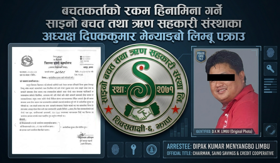 साइनो सहकारीमा करिब ६ करोड हिनामिना : उजुरी गर्न प्रहरीको आह्वान