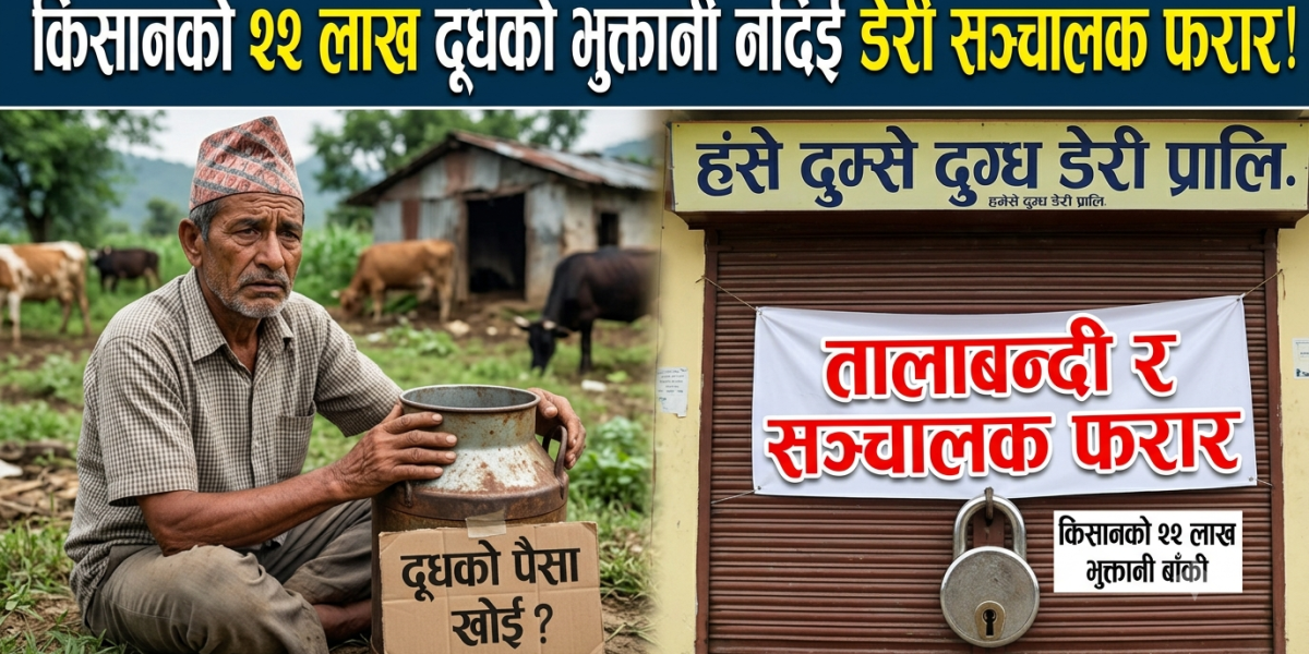 हंसे दुम्से दुग्ध डेरीले दूध खरिदको २२ लाख नदिएको किसानको गुनासो