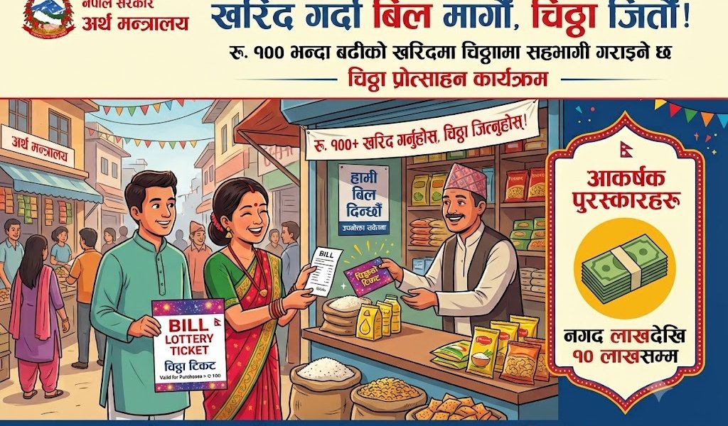बिल लिएबापत १० लाखसम्मको नगद उपहार जित्न सकिने