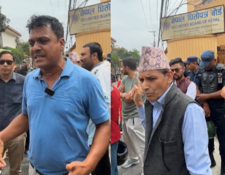 सेयर बजार निरन्तर घटेपछि सेबोन घेराउ गर्न पुगे लगानीकर्ता