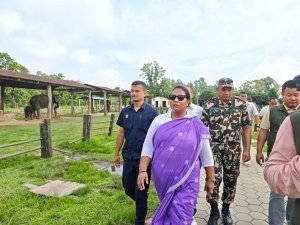 मन्त्री चौधरीद्वारा हात्ती प्रजनन केन्द्रको निरीक्षण